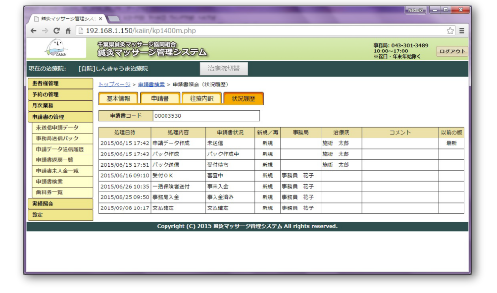 申請書送付後の流れが一目でわかる